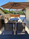 Ver imagem 4 de Jogo de Mesa Ripada 1,20m Aluminio 4 Cadeiras Tela Sling Piscina Jardim Cozinha