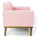 Ver imagem 6 de Poltrona Decorativa Base Madeira Castanho Maressa Suede Rosa Bebê - Ibiza