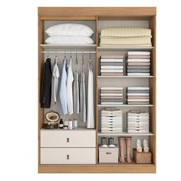 Guarda Roupa Solteiro Aspen 3 Portas Capuccino Off White Acetinado - Thb - 2 Guarda Roupa Solteiro Aspen 3 Portas Capuccino Off White Acetinado - Thb - 2