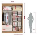 Ver imagem 3 de Guarda Roupa Solteiro Aspen 3 Portas Capuccino Off White Acetinado - Thb