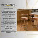 Ver imagem 6 de Kit 4 Banquetas Altas 80cm Estofada Corino Amarula com Encosto Retrô P/ Cozinha Área Gourmet Bancada