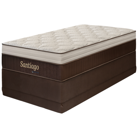 Cama Box com Saia + Colchão Solteiro Santiago Molas Ensacadas Pillow Paparazzi 88x188x70cm - Macio