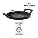 Ver imagem 2 de Bifeteira Redonda Alça Ferro Fundido Servir Porção 22cm