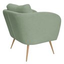 Ver mais imagens de Poltrona Decorativa Dana Pés Palito Ouro Fosco Bouclé Verde Claro - Nexta Casa