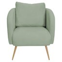 Ver imagem 6 de Poltrona Decorativa Dana Pés Palito Ouro Fosco Bouclé Verde Claro - Nexta Casa