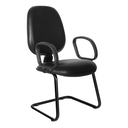 Ver imagem 1 de Cadeira Ágata Gerente Pé Contínuo Braço Corsa Courvin Preto