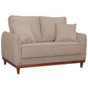 Ver imagem 4 de Kit Sofa Sena 2 e 3 Lugares Base de Madeira para Sala Hotel Linho Bege