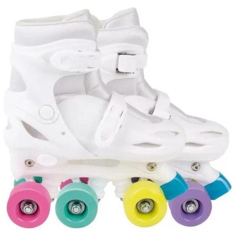 Patins Collors Branco 4 Rodas Tamanho Ajustável M(34-37)