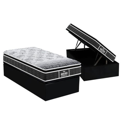 Cama Box Baú Solteiro: Colchão Ortopédico Probel D28 / Ep Guarda Costas Prómiddle Plus Pillow