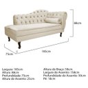 Ver imagem 3 de Kit Diva Recamier Diana 185cm Lado Esquerdo e 02 Poltronas Classic Suede Bege - ADJ Decor