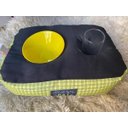 Ver imagem 3 de Almofada Porta Petiscos Pai Preto/Estampa Xadrez Amarelo