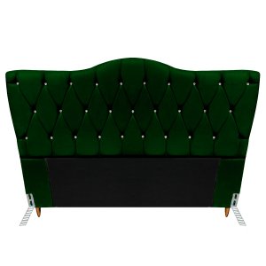 Cabeceira Solteiro Cama Box Quarto Estofada Barcelona 90cm:suede Verde Musgo