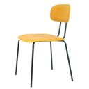 Ver imagem 2 de Kit 4 Cadeiras New York Fratini Revestido em Poliuretano (pu) Mostarda Base Aço Carbono Preto