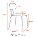 Ver imagem 6 de Kit 4 Cadeiras New York Fratini Revestido em Poliuretano (pu) Mostarda Base Aço Carbono Preto