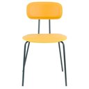 Ver imagem 3 de Kit 4 Cadeiras New York Fratini Revestido em Poliuretano (pu) Mostarda Base Aço Carbono Preto