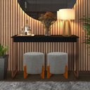 Ver imagem 1 de 2 Puff Principe Thor Tecido em Linho Pes de Madeira:cinza