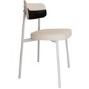 Ver imagem 5 de Kit 06 Cadeiras Estofada para Sala de Jantar Astrid Branco C01 Linho Palha Courino Preto - Lyam