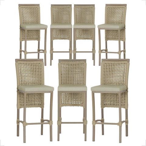 7 Banqueta em Alumínio Roma Fendi Corda Náutica Tecido 7