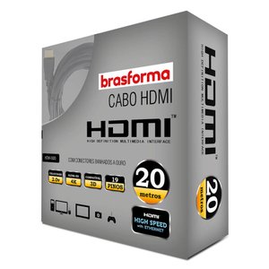 Cabo Hdmi 20 Metros 2.0 4k 3d 1080p Hdmi-5020 Brasforma Hdmi - 5020