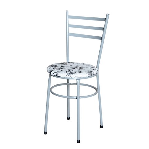 Cadeira para Mesa Epoxi Cinza Assento Floral:floral Branco