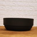 Ver imagem 1 de Vaso Baixo Decorativo de Cerâmica Ikebana Preto Fosco