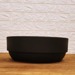 Vaso Baixo Decorativo de Cerâmica Ikebana Preto Fosco - 1
