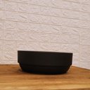 Ver imagem 3 de Vaso Baixo Decorativo de Cerâmica Ikebana Preto Fosco