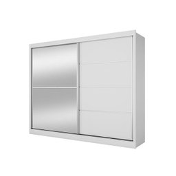 Guarda Roupa Casal com Espelho 2 Portas 4 Gavetas - Verona-branco Acetinado - Made Marcs - 2