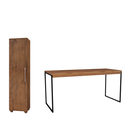 Ver imagem 1 de Kit Trabalho Home Office Estudos Mesa 1,20cm Industrial Ferro e Armário Multiuso Sofia Organizador -