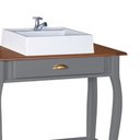Ver imagem 4 de Bancada Aparador Mini Lavabo com Cuba 1 Gaveta Pés Luiz Xv Dália 3062 - Cinza/imbuia Glazer