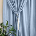 Ver imagem 3 de Cortina Renda c/ Forro Azul Classica Olimpia 3,50x2,20 Alt