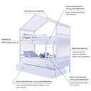 Ver imagem 4 de Treliche Solteiro Casinha com Cortina Madeira Maciça Branco Megamobilia