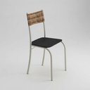 Ver imagem 3 de Kit 6 Cadeiras Atlanta Corino Tempest Preto e Rattan Carvalho Tubo Champanhe