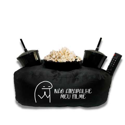 Almofada Porta Pipoca Casal Não Atrapalhe Meu Filme:Preto