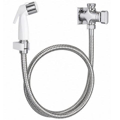 Ducha Higiênica Polo com Registro e Derivação Cromado Gatilho Branco Deca - 1984c33actbr