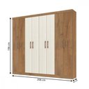 Ver imagem 2 de Guarda Roupa Casal Petropolis 8 Portas 2 Gav Atualle Móveis Canelato Rustico Natura Off White