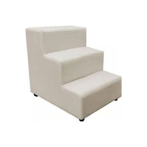 Escada Escadinha Pet Cachorro 3 Degraus Rampa Suede Grace:bege