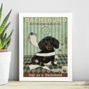 Ver imagem 1 de Quadro Decorativo Banheiro Dachshund 24x18cm:madeira Preta
