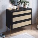 Ver imagem 7 de Cômoda para Quarto 3 Gavetas Pé Metal Arlo A10 Nero-dourado - Mpozenato