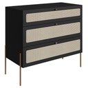 Ver imagem 1 de Cômoda para Quarto 3 Gavetas Pé Metal Arlo A10 Nero-dourado - Mpozenato