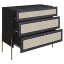 Ver imagem 4 de Cômoda para Quarto 3 Gavetas Pé Metal Arlo A10 Nero-dourado - Mpozenato
