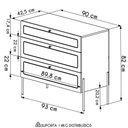 Ver mais imagens de Cômoda para Quarto 3 Gavetas Pé Metal Arlo A10 Nero-dourado - Mpozenato