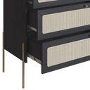 Ver imagem 2 de Cômoda para Quarto 3 Gavetas Pé Metal Arlo A10 Nero-dourado - Mpozenato