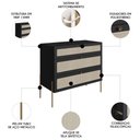 Ver imagem 6 de Cômoda para Quarto 3 Gavetas Pé Metal Arlo A10 Nero-dourado - Mpozenato