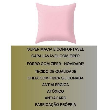 Almofada Grande Encosto Apoio Lombar Almofadão Leitura Estudo Cama Sofá Pallet Rosa 80x60 - 3