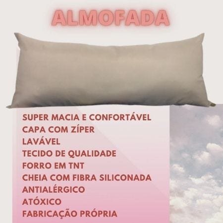 Almofada Decorativa Para Cama Cabeceira Casal Encosto de Dormir Leitura Travesseiro 60X140 Decoração - 3