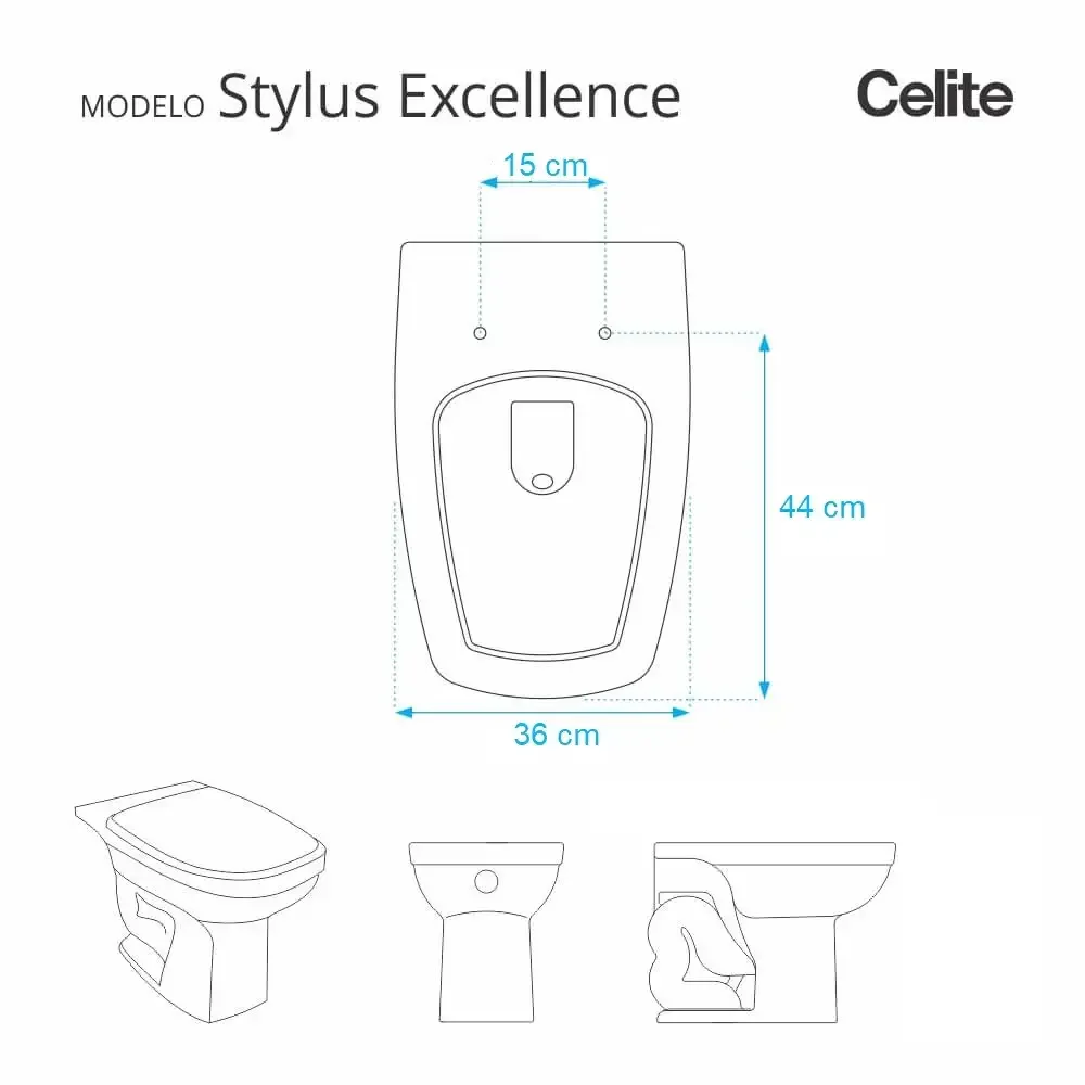 Tampa de Vaso em MDF Stylus Excellence Branco para bacia Celite - 2