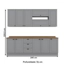 Ver imagem 4 de Cozinha Compacta Americana 11 Portas 3 Gavetas 100% Mdf Cinza - Henn