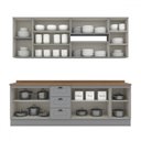 Ver imagem 3 de Cozinha Compacta Americana 11 Portas 3 Gavetas 100% Mdf Cinza - Henn