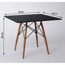 Ver mais imagens de Conjunto de Mesa Eames Tampo Quadrado Preto 90cm 4 Cadeiras Pretas